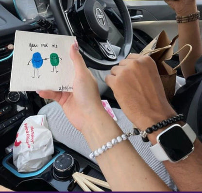 Magnetic Heart Beaded Couple Bracelet - For Him & Her @499 + Free Delivery