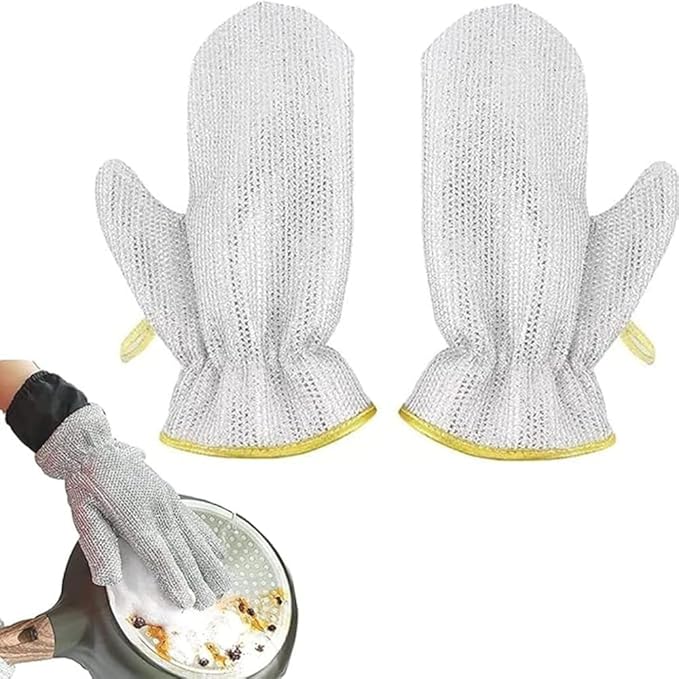 🧤✨Buy 1 Get 1 Free | Silver Premium Dish Washing Hand Gloves – Flat 💥50% OFF | 🚚 Free Delivery | 💵 COD Available