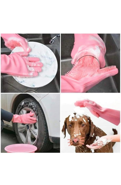 Buy 1 Get 1 Free | Silicon Premium Washing Hand Gloves for Kitchen & Home Cleaning 🧤✨ | Flat 50% Off | Free Delivery | COD