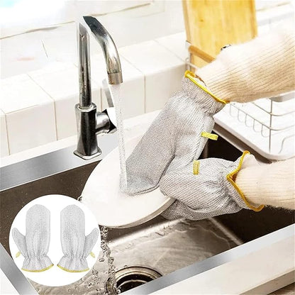 🧤✨Buy 1 Get 1 Free | Silver Premium Dish Washing Hand Gloves – Flat 💥50% OFF | 🚚 Free Delivery | 💵 COD Available